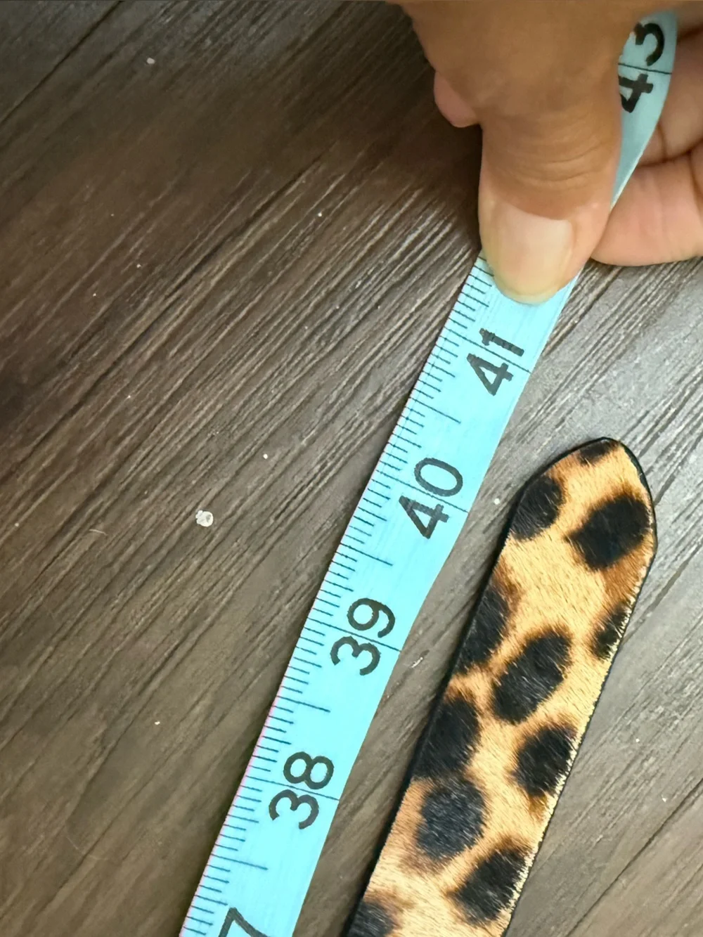 J Crew Leopard Print Pattern Calf Hair Belt Style AH687 Genuine Leather Size S/M